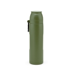 Recycled stainless steel thermos, 1 L military green colour