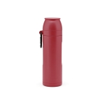 Recycled stainless steel thermos with cup, 750 ml burgundy colour