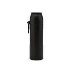 Recycled stainless steel thermos with cup, 750 ml black colour