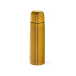 Recycled stainless steel thermos flask, 500 ml dark yellow colour