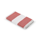 Beach towel recycled cotton 350 g/m2, 80 x 160 cm red colour