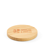 Round bamboo wireless charger, 15W main view