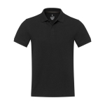 Unisex recycled cotton and polyester polo shirt, 200 g/m², Elevate NXT black colour