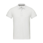 Unisex recycled cotton and polyester polo shirt, 200 g/m², Elevate NXT white colour