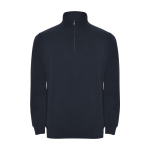 Cotton and polyester sweatshirt with half zipper, 280 g/m², Roly navy-blue colour