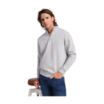 Cotton and polyester sweatshirt with half zipper, 280 g/m², Roly navy-blue colour