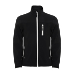 Promotional men’s polyester softshell jacket, 300 g/m², Roly black colour