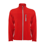 Promotional men’s polyester softshell jacket, 300 g/m², Roly red colour