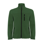 Promotional men’s polyester softshell jacket, 300 g/m², Roly bottle green colour