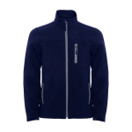 Promotional men’s polyester softshell jacket, 300 g/m², Roly navy-blue colour