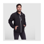 Promotional men’s polyester softshell jacket, 300 g/m², Roly navy-blue colour