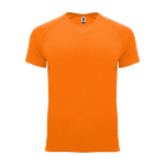 Children’s 100% polyester technical t-shirt, 135 g/m², Roly neon orange colour