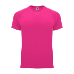 Children’s 100% polyester technical t-shirt, 135 g/m², Roly neon fuchsia colour