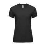 Women’s 100% polyester technical t-shirt, 135 g/m², Roly black colour