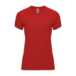 Women’s 100% polyester technical t-shirt, 135 g/m², Roly red colour