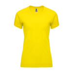 Women’s 100% polyester technical t-shirt, 135 g/m², Roly yellow colour