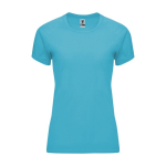 Women’s 100% polyester technical t-shirt, 135 g/m², Roly turquoise colour