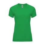 Women’s 100% polyester technical t-shirt, 135 g/m², Roly apple green colour