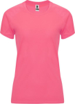 Women’s 100% polyester technical t-shirt, 135 g/m², Roly neon pink colour