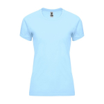 Women’s 100% polyester technical t-shirt, 135 g/m², Roly light blue colour