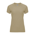 Women’s 100% polyester technical t-shirt, 135 g/m², Roly taupe colour