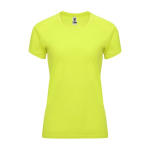 Women’s 100% polyester technical t-shirt, 135 g/m², Roly neon yellow colour