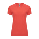 Women’s 100% polyester technical t-shirt, 135 g/m², Roly coral colour