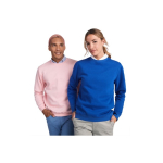 Unisex organic cotton and recycled polyester sweater, 300 g/m², Roly navy-blue colour