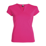 Women’s v-neck cotton t-shirt, 200 g/m², Roly fuchsia colour