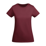 Women’s organic cotton jersey t-shirt, 175 g/m², Roly burgundy colour