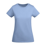 Women’s organic cotton jersey t-shirt, 175 g/m², Roly light blue colour