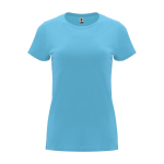 Women’s 100% cotton jersey t-shirt, 170 g/m², Roly turquoise colour