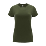 Women’s 100% cotton jersey t-shirt, 170 g/m², Roly dark green colour