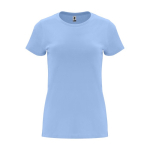 Women’s 100% cotton jersey t-shirt, 170 g/m², Roly light blue colour