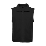 Unisex 100% polyester fleece vest with stand collar, 300 g/m², Roly black colour