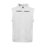 Unisex 100% polyester fleece vest with stand collar, 300 g/m², Roly white colour