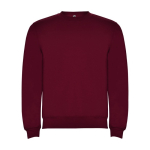 Unisex cotton and polyester jersey sweater, 280 g/m², Roly burgundy colour