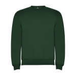 Unisex cotton and polyester jersey sweater, 280 g/m², Roly bottle green colour