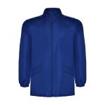 Unisex polyester raincoat with high neck, 70 g/m², Roly royal blue colour