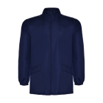 Unisex polyester raincoat with high neck, 70 g/m², Roly navy-blue colour