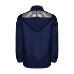 Unisex polyester raincoat with high neck, 70 g/m², Roly navy-blue colour