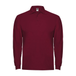 Men’s 100% cotton piqué polo shirt, 220 g/m², Roly burgundy colour