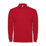 Men’s 100% cotton piqué polo shirt, 220 g/m², Roly red colour