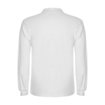 Men’s 100% cotton piqué polo shirt, 220 g/m², Roly white colour