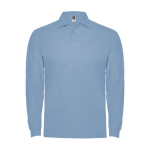 Men’s 100% cotton piqué polo shirt, 220 g/m², Roly light blue colour