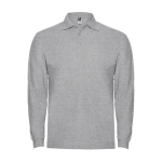 Men’s 100% cotton piqué polo shirt, 220 g/m², Roly heather light grey colour