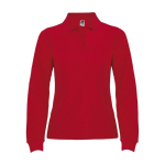 Women’s 100% cotton piqué polo shirt, 220 g/m², Roly red colour