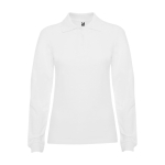 Women’s 100% cotton piqué polo shirt, 220 g/m², Roly white colour