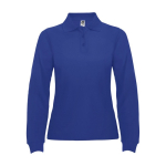 Women’s 100% cotton piqué polo shirt, 220 g/m², Roly royal blue colour