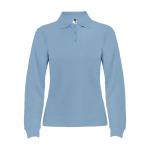 Women’s 100% cotton piqué polo shirt, 220 g/m², Roly light blue colour